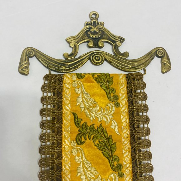 Antique Corona River Co. Art Deco Brass/Metal Hardware Hand Embroidered Tapestry - Picture 3 of 13